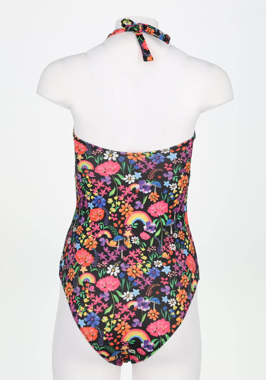 Fifth angle of Garden Rainbow Floral Halter Neck Swimsuit