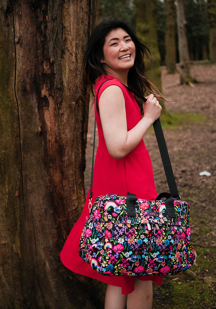 Garden Rainbow Floral Print Holdall