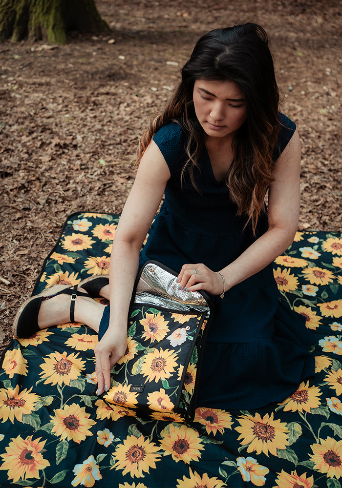 Second angle of Sunflower Print Popsy Lunch Bag
