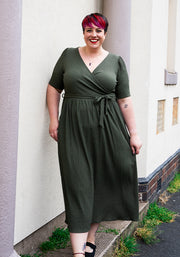 Baxter Plain Khaki Midaxi Dress
