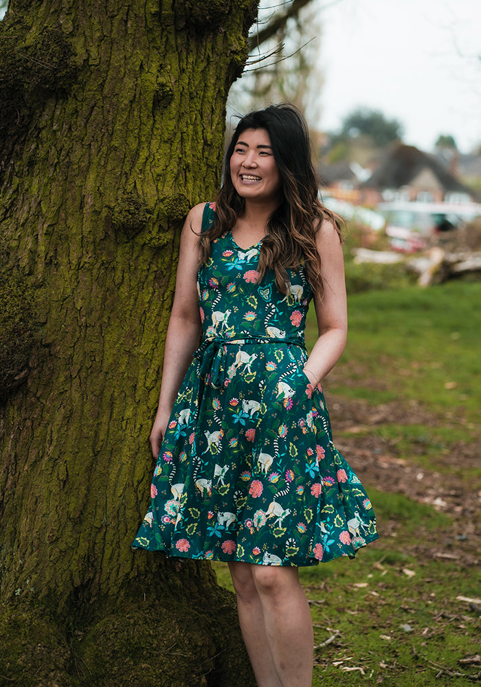 Dita Lemurs Print Full Skirt Dress