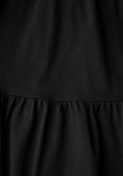 Murphy Black Tiered Hem Cotton Midi Dress