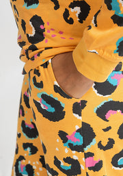 Mustard Animal Print Cotton Pyjama Set