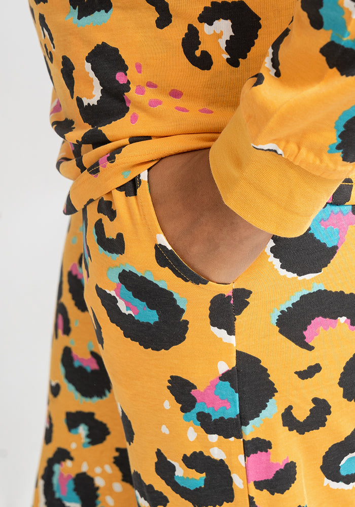 Mustard Animal Print Cotton Pyjama Set