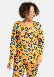Mustard Animal Print Cotton Pyjama Set