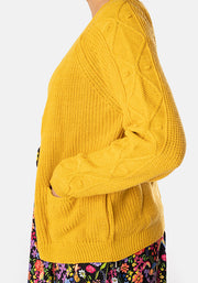 Mustard Cable Sleeve Cardigan