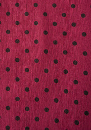 Macci Wine Polka Dot Print Midi Dress