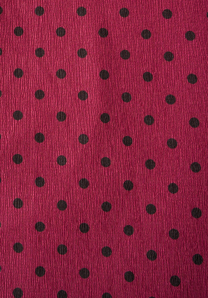 Macci Wine Polka Dot Print Midi Dress