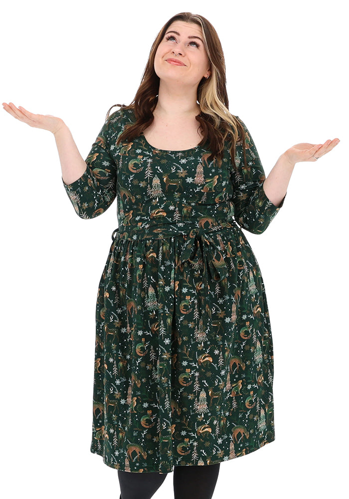 Madison Green Magical Woodland Print Cotton Dress