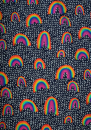 Maeve Navy Rainbow Print Cotton Midi Dress