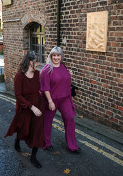 Diamond Magenta Sparkle Wide Leg Trousers