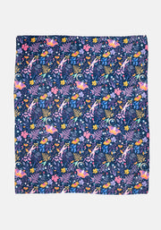 Pop-under Purple Magical Moth Print Plush Blanket