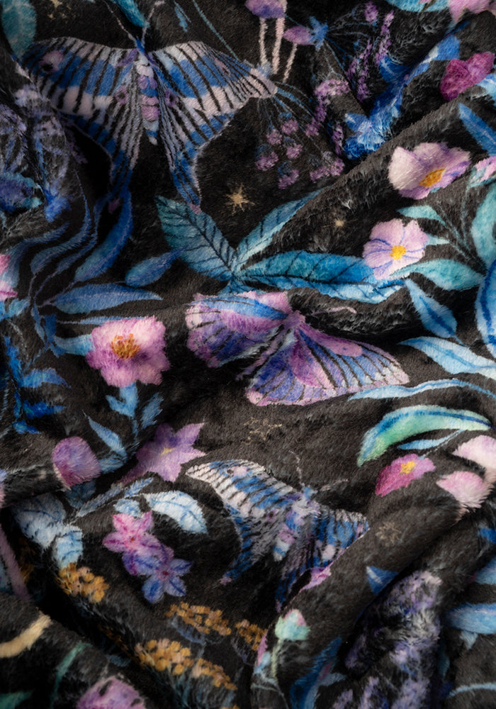 Mystical Moth Print Hooded Dressing Gown