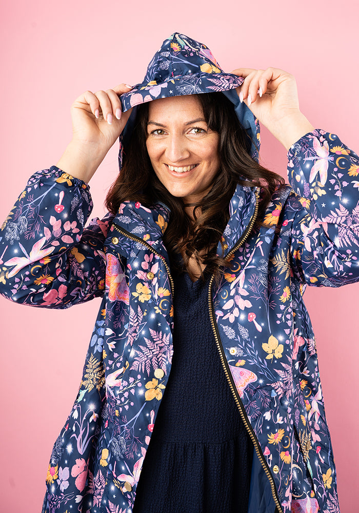 Tenth angle of Magical Moth Print Popsy Coat