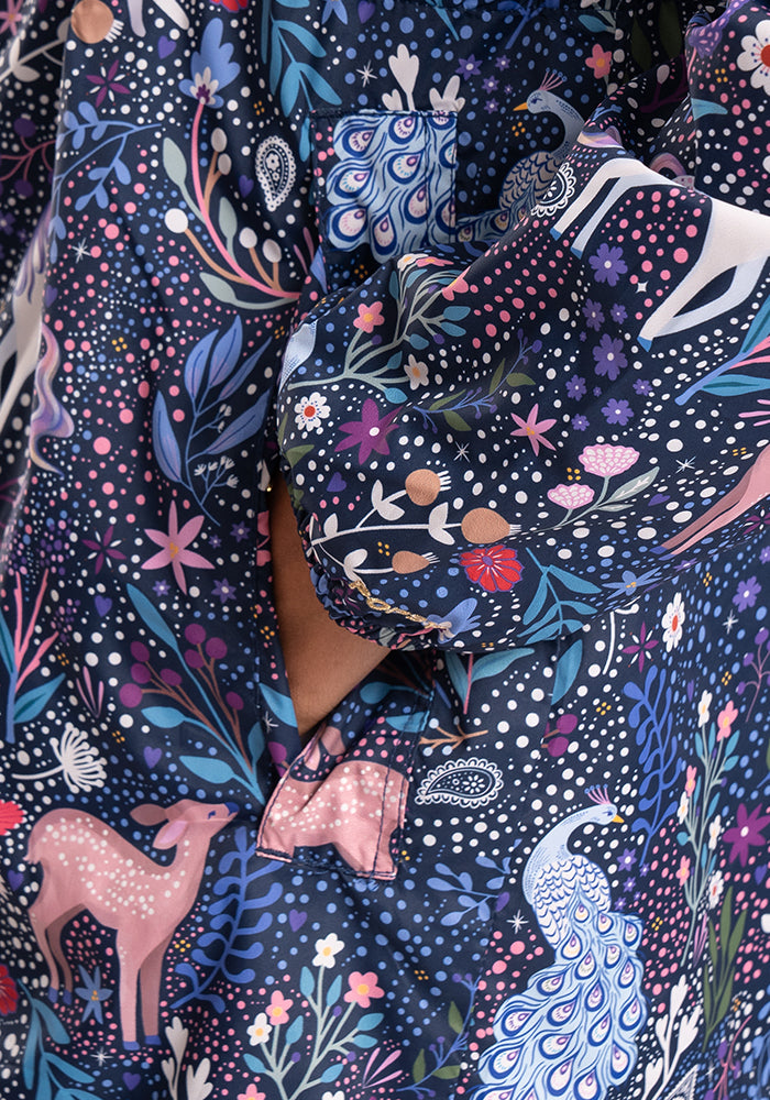 Third angle of Magical Woodland Print Popsy Coat