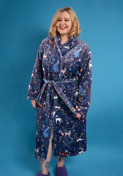 Magical Woodlands Print Fleece Dressing Gown