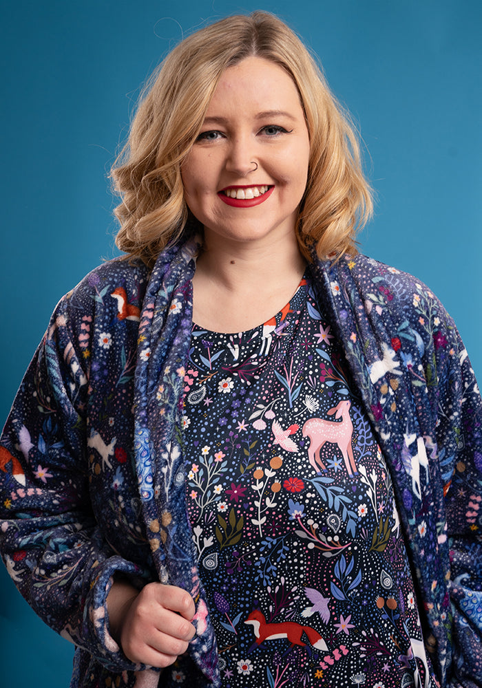 Magical Woodlands Print Fleece Dressing Gown