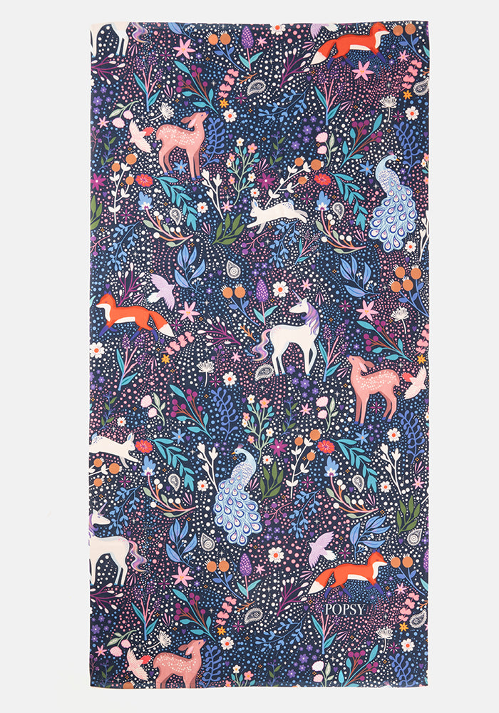Front view of Large Magical Woods Print Towel