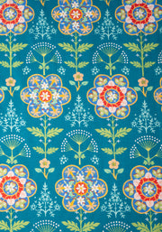 Jovita Tile Floral Print Tiered Hem Midi Dress