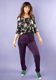Taylen Dark Purple Viscose Harem Pants