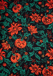 Mallory Vintage Pumpkins Print Cotton Midi Dress