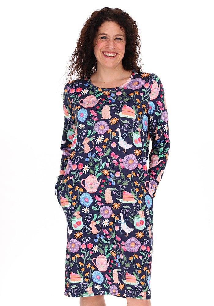 Mandy Animal Tea Party Print Nightshirt