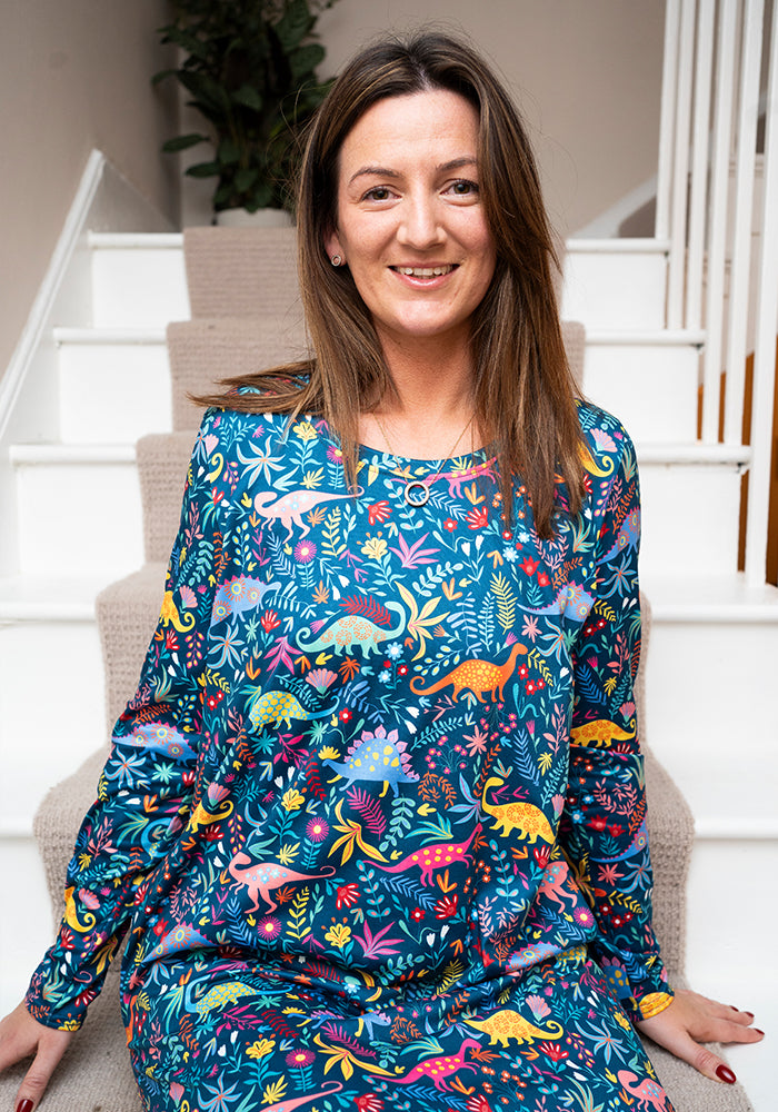 Mandy Dinosaur Print Nightshirt
