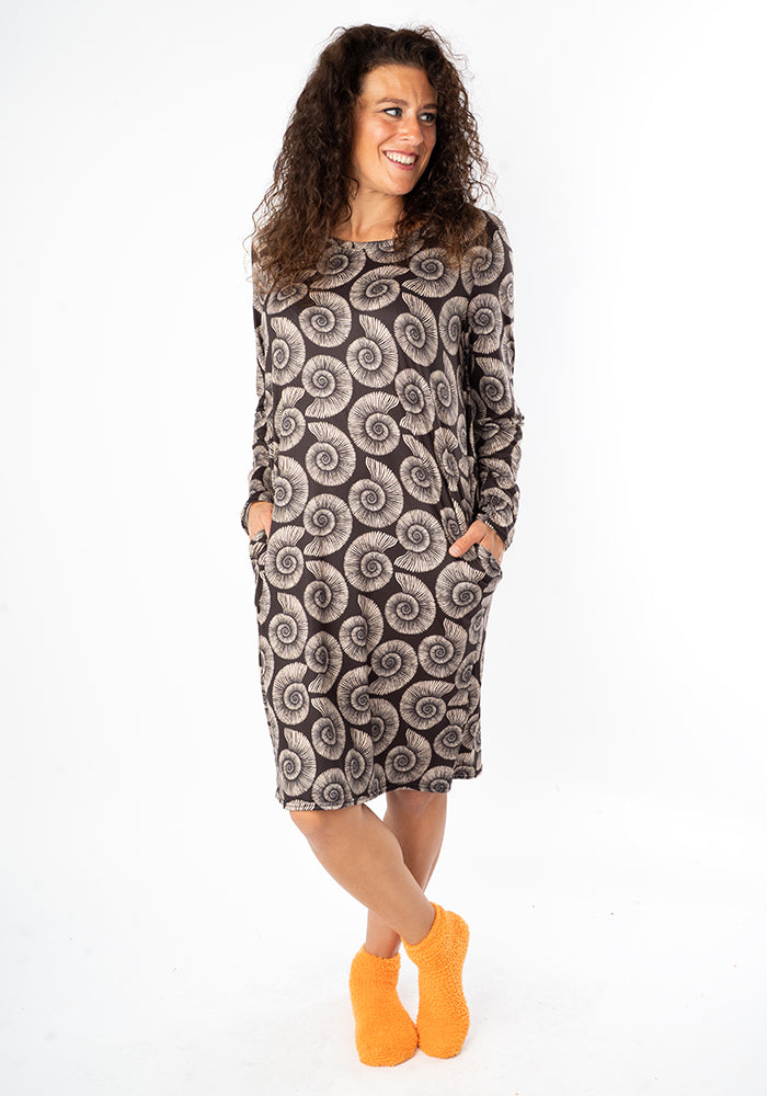 Front view of Mandy Fossil Print Nightshirt