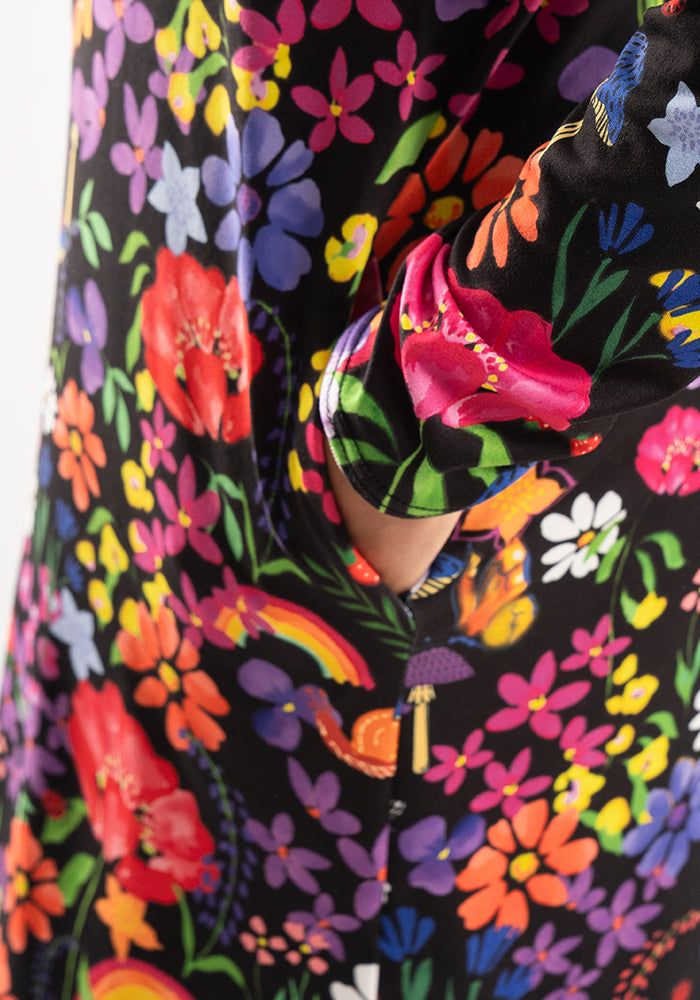 Third angle of Mandy Rainbow Garden Print Nightshirt