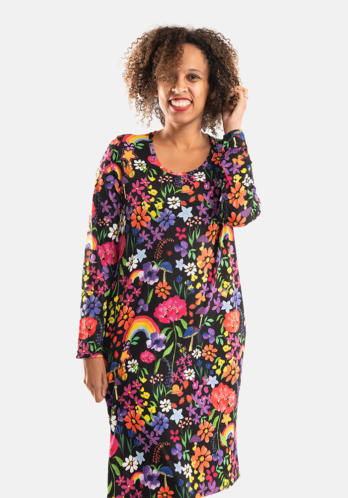 Fifth angle of Mandy Rainbow Garden Print Nightshirt