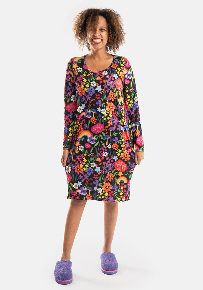 Fourth angle of Mandy Rainbow Garden Print Nightshirt