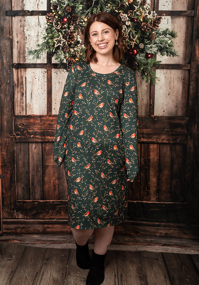 Mandy Green Robins Print Nightshirt