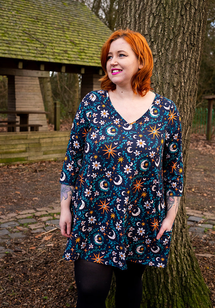 Fifth angle of Manon Celestial Moon Print Jersey Tunic