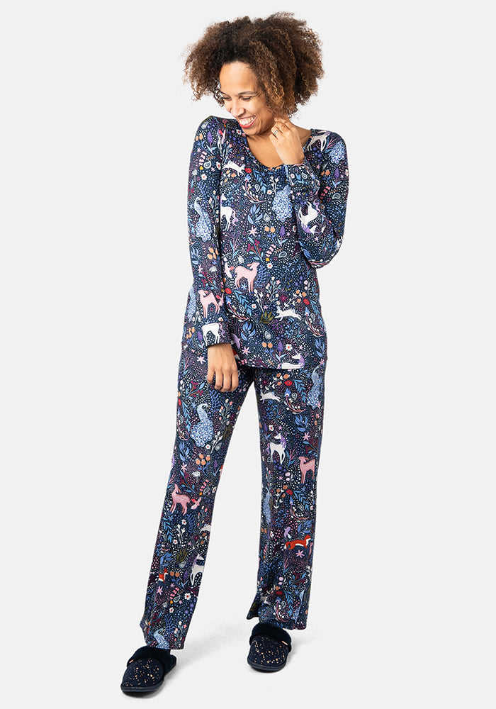 Marcello Unicorn Woodland Print Pyjama Set