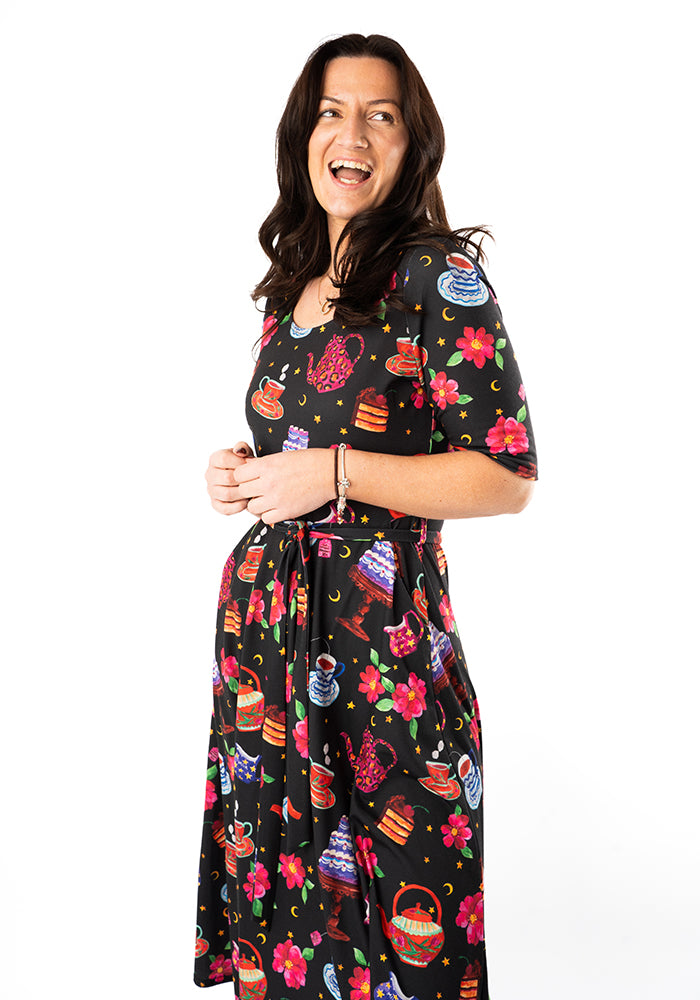 Eleventh angle of Marcie Tea &amp; Cake Print Jersey Midi Dress