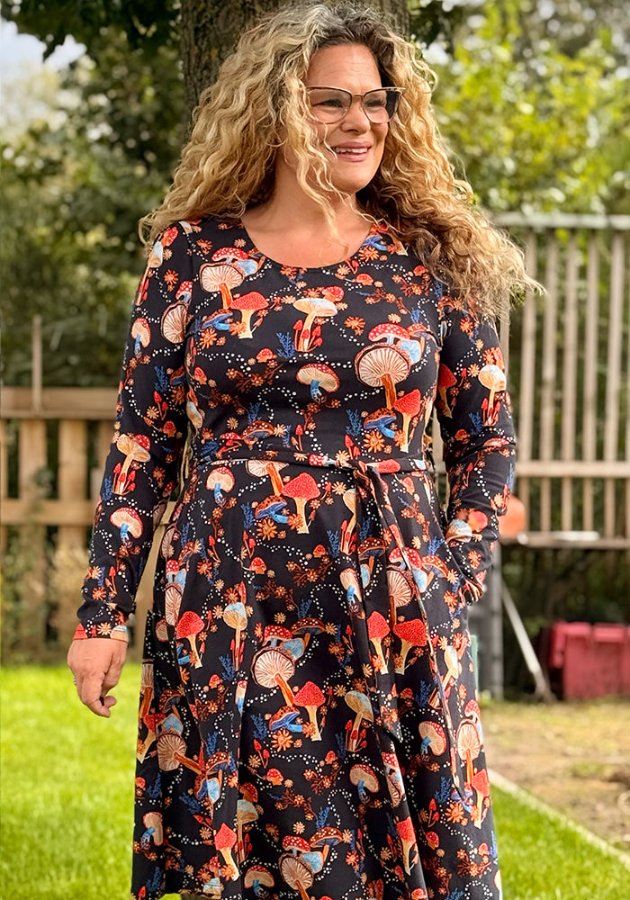 Marcy Dotty Toadstool Print Cotton Dress