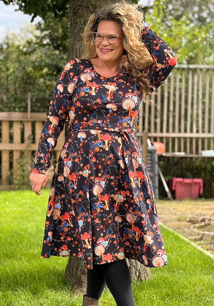 Marcy Dotty Toadstool Print Cotton Dress