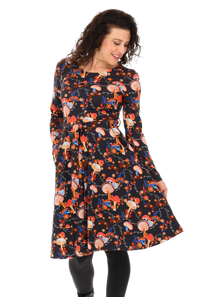 Marcy Dotty Toadstool Print Cotton Dress