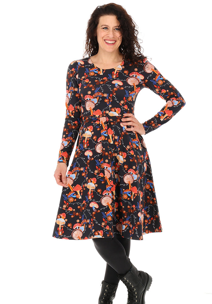 Marcy Dotty Toadstool Print Cotton Dress