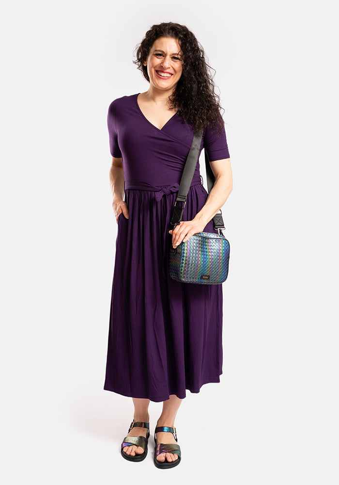 Maren Purple Viscose Midi Dress