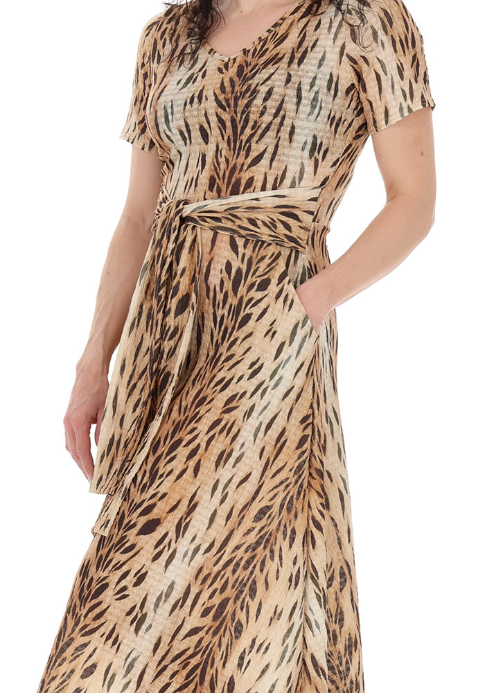 Sixth angle of Mariana Animal Skin Print Midi Dress