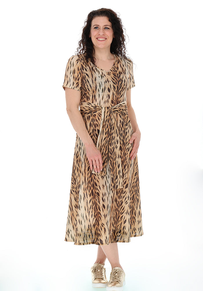Third angle of Mariana Animal Skin Print Midi Dress