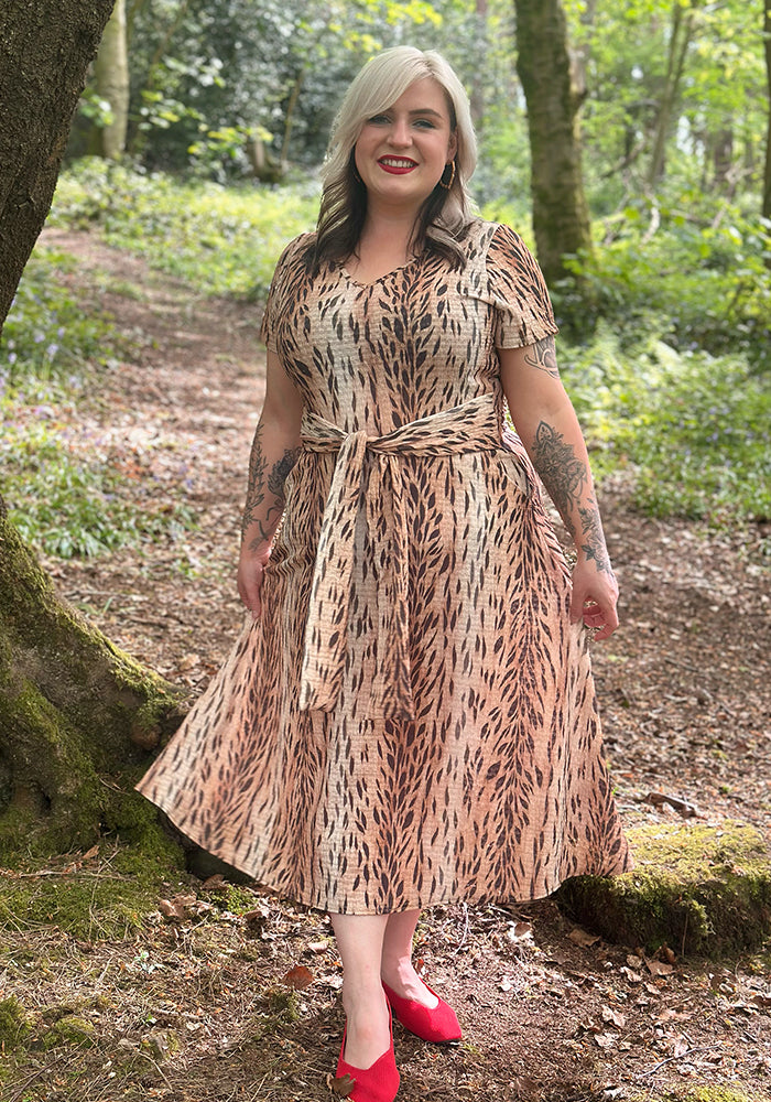 Fourth angle of Mariana Animal Skin Print Midi Dress