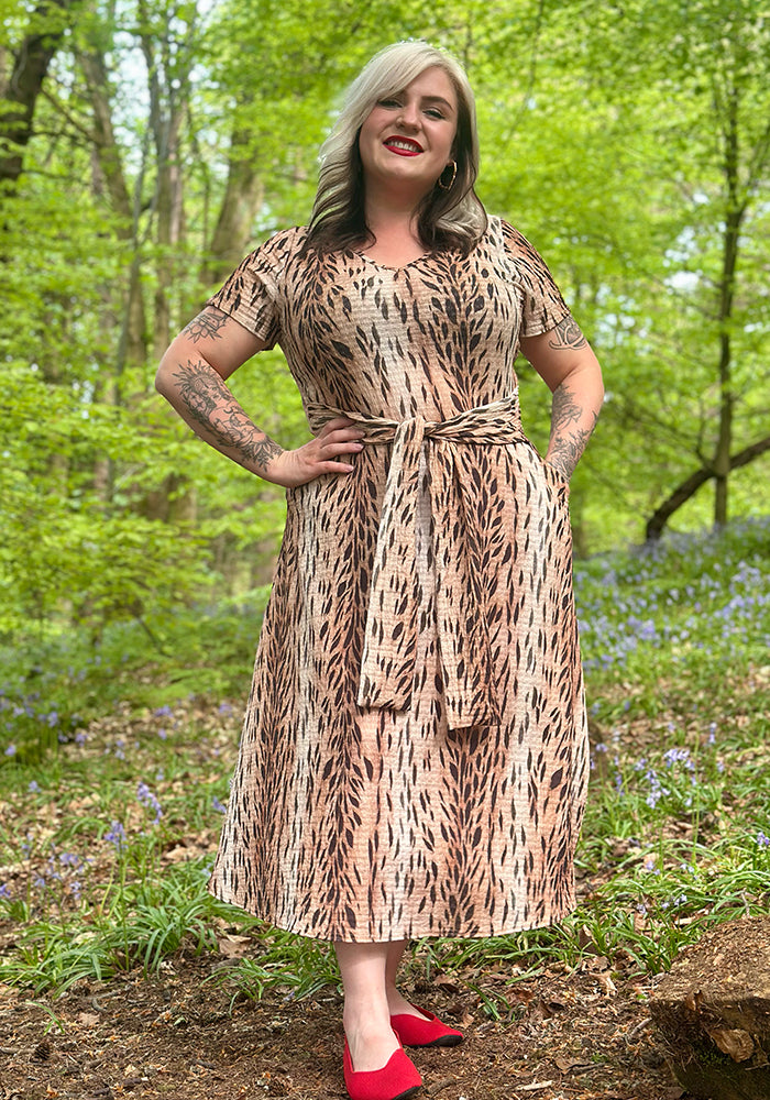 Eighth angle of Mariana Animal Skin Print Midi Dress