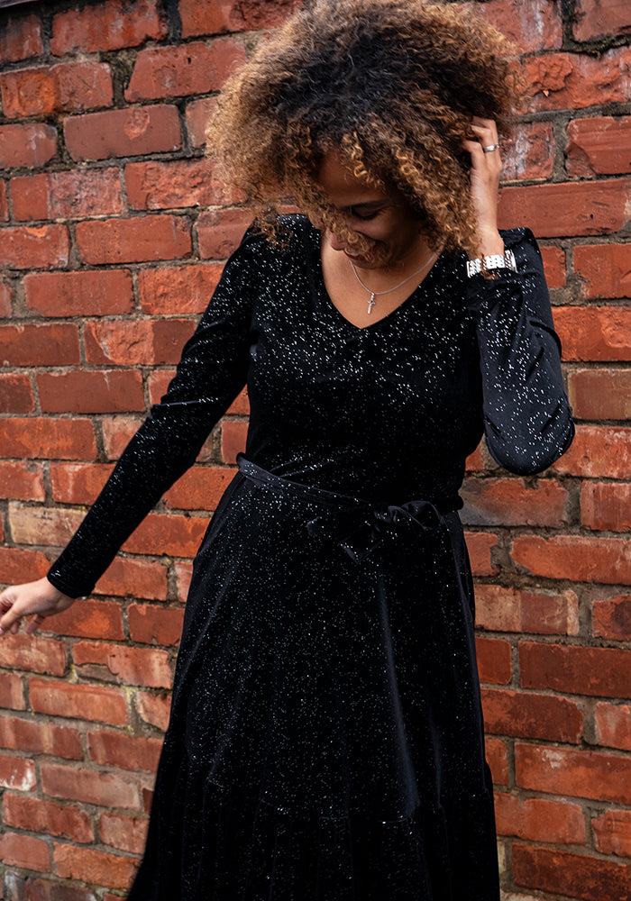 Marilee Black/Silver Midaxi Dress