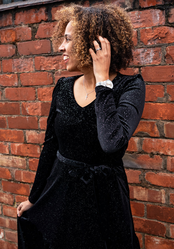 Marilee Black/Silver Midaxi Dress