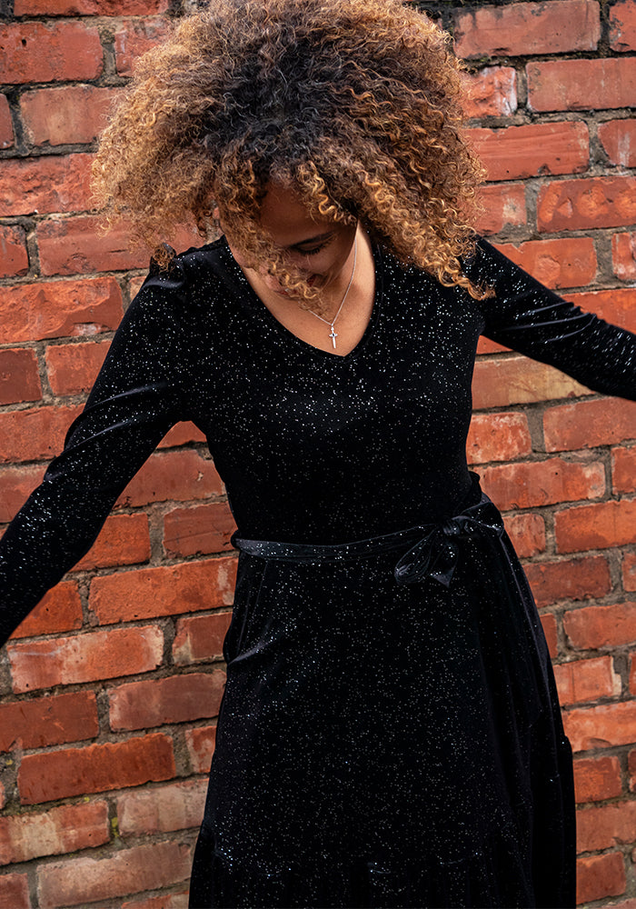 Marilee Black/Silver Midaxi Dress