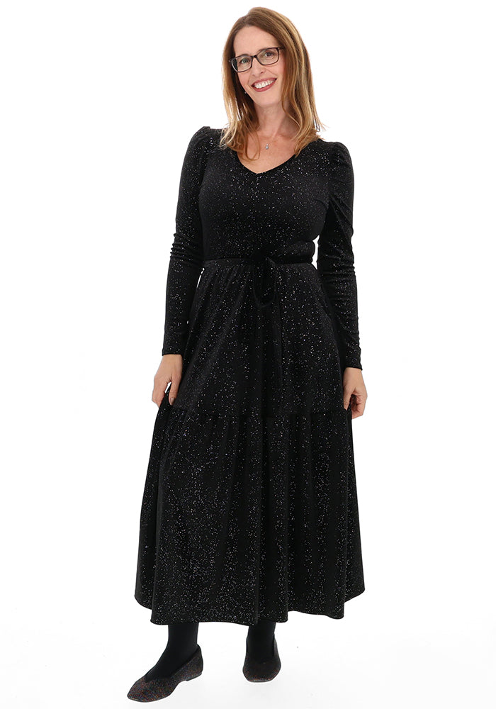 Marilee Black/Silver Midaxi Dress