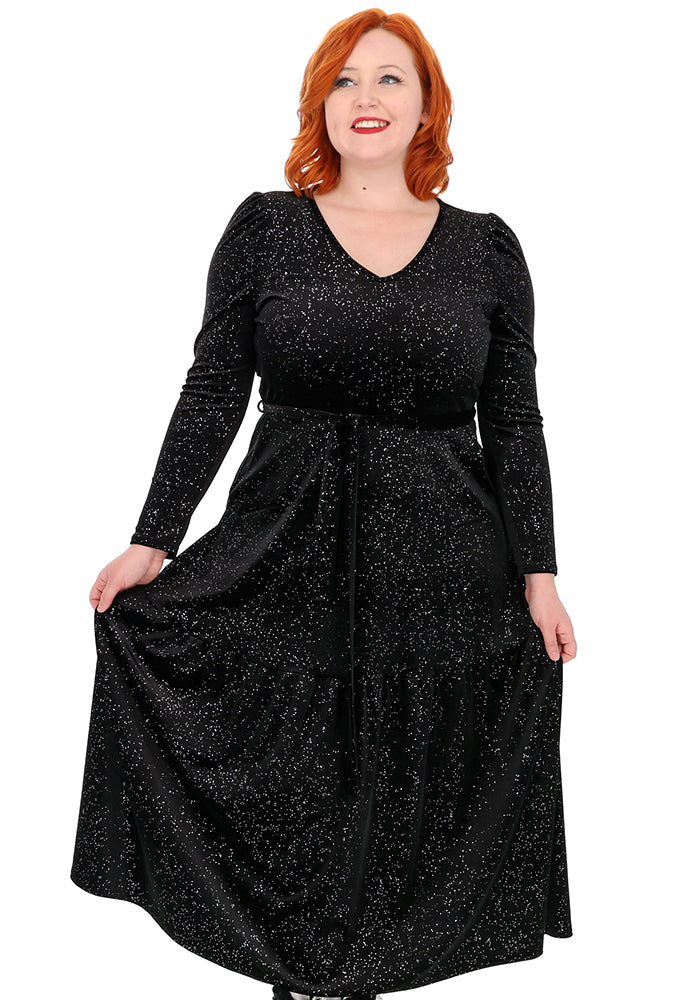 Marilee Black/Silver Midaxi Dress