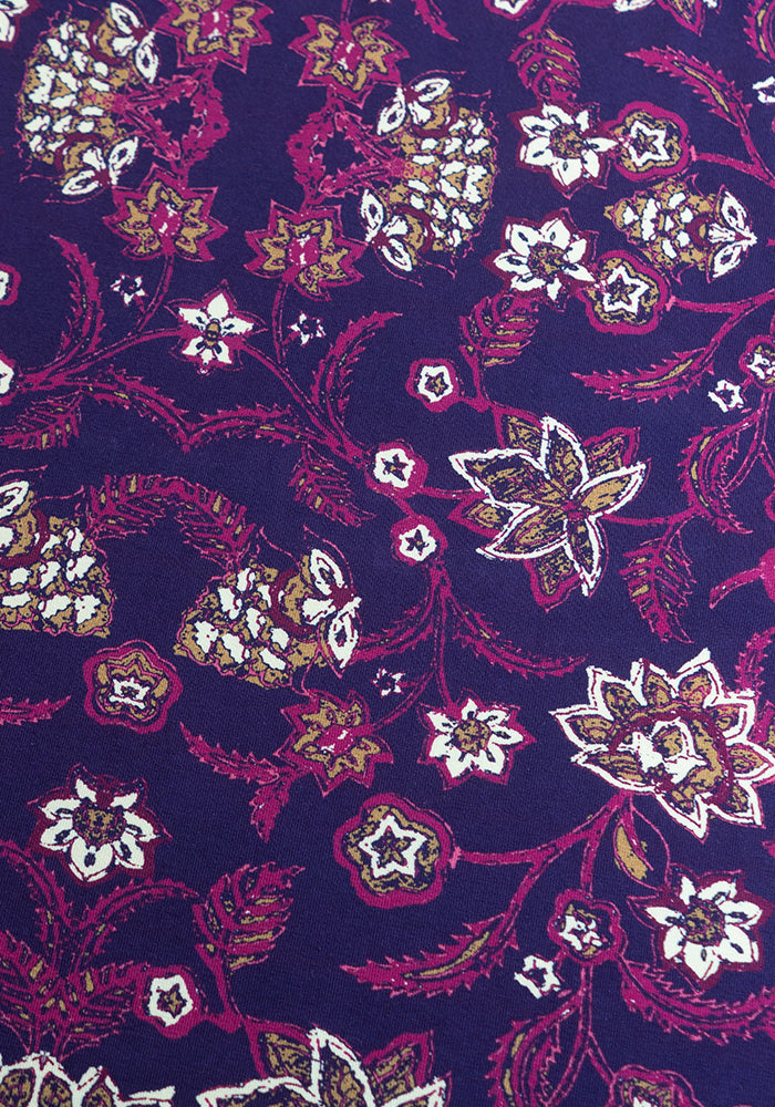 Maristela Nouveau Batik Tile Print A-Line Skirt Cotton Midi Dress